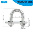 thumbnail image 2 of Uxcell Round U-Bolts, Round Bend U-Bolt Stainless Steel Pole U Bolt with Nut Plate Washer for Boat Trailer Camping Sailboat M6x14mm, 2 of 7