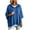 Blue, variant on Plus Size 3/4 Batwing Sleeve Women Hooded Sweater Drawstring Hoodie Loose Side Slit Ribbed Hem Casual Oversized Pullover Top For Daily Streetwear 5Xl