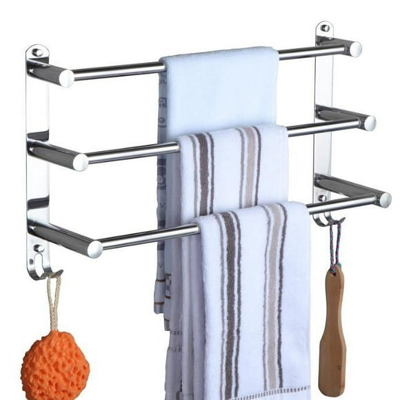 3-Tier Towel Rail Racks, Screw Mounted Installation, Anti-Rust Solid SUS304 for Bathroom Kitchen Laundry Room (Adjustable Ladder Bath Towel Bar)