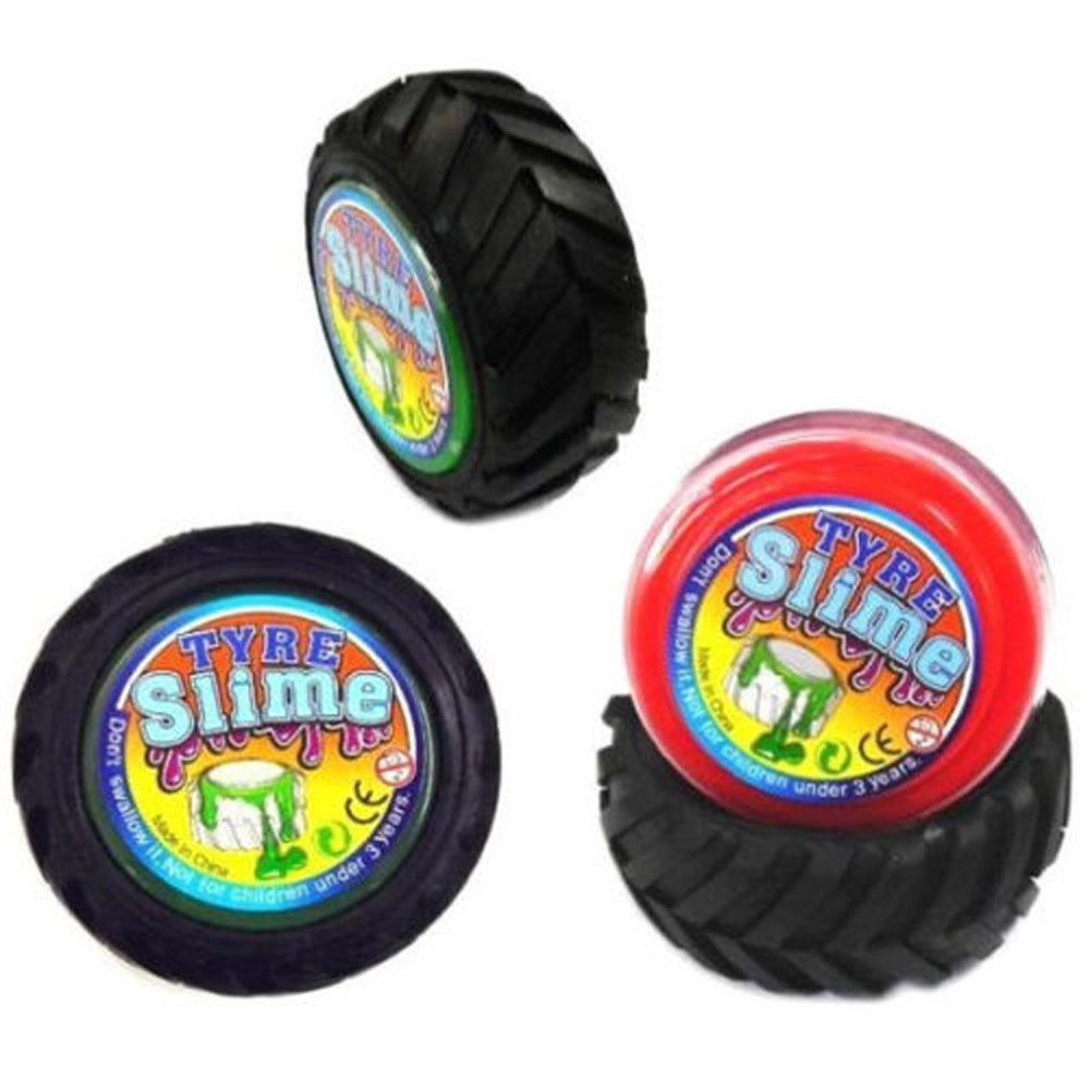 2 Pieces Car Tire Slime in Assorted Colors, Cool slime in a tire shaped