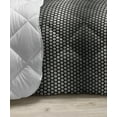 thumbnail image 3 of Crazy Art Down Alternative Comforter, Grid Inspired Continuing Pattern of Polygonal in Monotone, Microfiber Quilt for All Season, 5 Sizes, Eggshell Charcoal Grey, by Ambesonne, 3 of 3