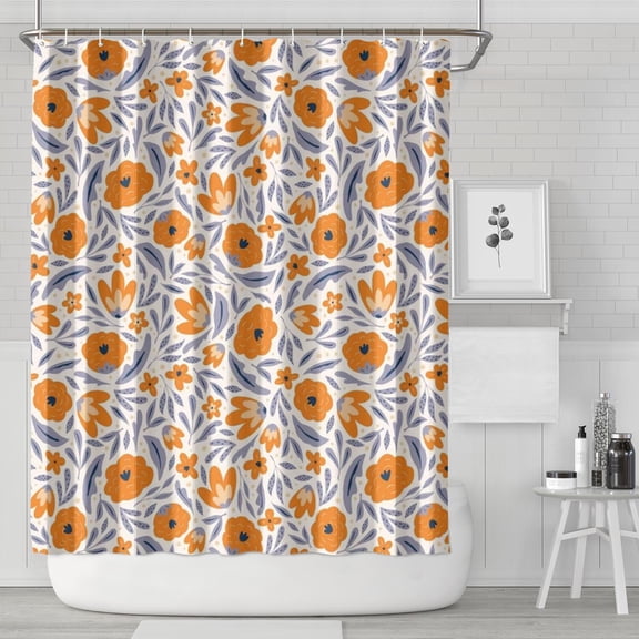 Pioneer Flower 72x84in Shower Curtain,Bathroom Decorative Shower Curtains Set with 12 Hooks,Modern Waterproof Washable Shower Curtain