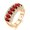 Gold-Red, variant on Uloveido Women's Rose Gold Plated Oval Cut Red Cubic Zirconia 7 Stone Wedding Band,Simulated Garnet Birthstone Ring J501 (Red, Size 7)