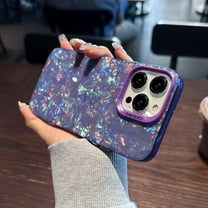 for iPhone 14 Pro Max Phone Case, Aesthetic Unique Seashell for Women Girls, Shockproof Soft TPU & Hard Pc 6.7 inch Deep Purple
