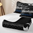 thumbnail image 4 of Feelyou Black White Sport Soccer Quilt Full for Boys, Eat Sleep Repeat Quote Full Bedspread Sets, 3pcs, 4 of 7
