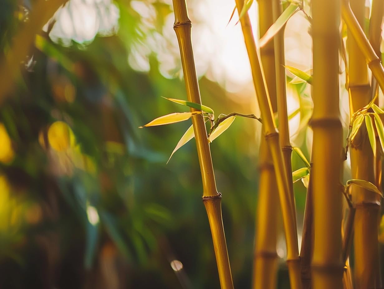 Golden Goddess Hedge Bamboo Plant - 1 Live Plant - Bambusa Multiplex - 6 Inch Pot - Non-invasive Clumping
