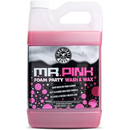 Chemical Guys CWS221 Mr. Pink Foam Party Wash & Wax (Works with Foam Cannons, Foam Guns or Bucket Washes) Safe for Cars, Trucks, SUVS, Motorcycles, RVs & More, (128 fl oz) Tangerine Scent