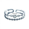 DYWADE Jewel Cool Rings for Double Layer Zircon Ring for Women Diamond Studded Ling Shaped