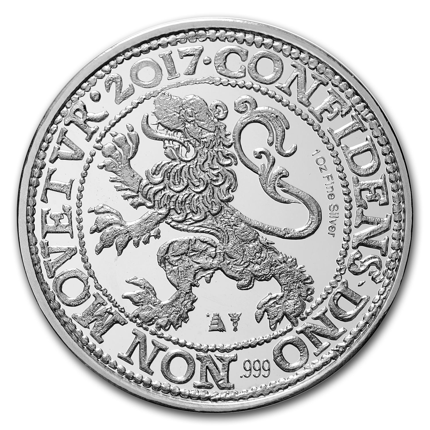 2017 Netherlands 1 oz Silver Lion Dollar Restrike Bullion Coin Dutch Mint 