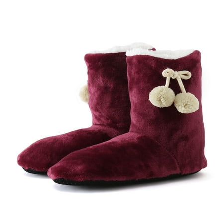 Cathalem Flat Lace up Boots for Women Women Shoes Home Cotton Shoes Middle Barrel Floor Cotton Boots Winter Boots Women Size 11 Red 8