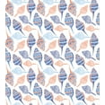 thumbnail image 3 of Ocean Duvet Cover Set, Marine Life Themed Abstract Seashells Scallops with Bohemic Prints, Decorative 3 Piece Bedding Set with 2 Pillow Shams, Queen Size, Navy Blue Marigold, by Ambesonne, 3 of 3