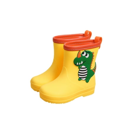 

Daeful Girls Boys Rainboot Non Slip Garden Shoes Waterproof Rain Boots Comfort Cute Mid Calf Boot Outdoor Yellow Style B 12C