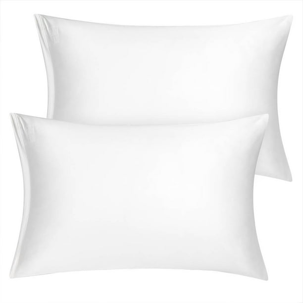 2Pcs Fundas De Almohada De Microfibra Fundas De Almohada Oxford Estándar / Reina / Rey Blanco 14x20 Pulgadas