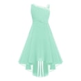 thumbnail image 2 of YONGHS Kids Girls Sparkly Sequins Wedding Party Dress Sleeveless Ruched Flower Girl High-Low Dress Mint Green 6, 2 of 6