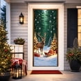 thumbnail image 4 of Christmas Moisture-resistant and Stain-resistant Door Cover, 72x36 Inch Winter forest Banner Ornament for Holiday Indoor Outdoor Party Decoration (Green), 4 of 7