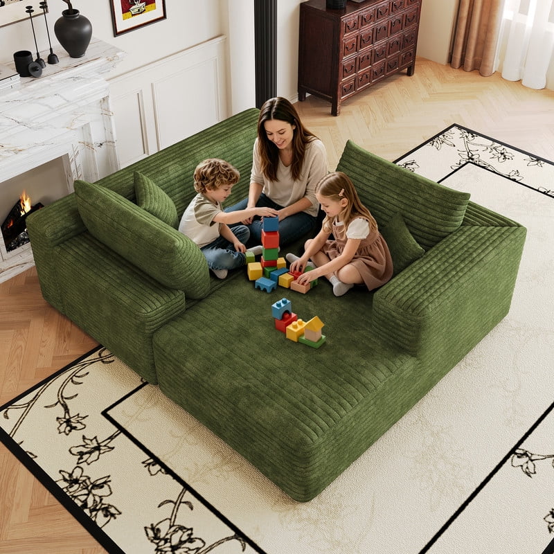 103" Cloud Sectional Sofa, Modern L-Shaped Modular Couch with Chaise Lounge, Minimalist Comfort Deep Seat Sofa for Living Room, Apartment, Bedroom, No Assembly Required