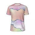 thumbnail image 5 of Watercolor Ombre Sports T-Shirt Peach Agate Print Trendy Cool T-Shirts Man Vintage Tshirt, 5 of 5
