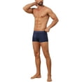 thumbnail image 2 of INSPIRE CHIC Men's Solid Color Elastic Waistband Lightweight Breathable Boxer Brief 36 Dark Blue, 2 of 5