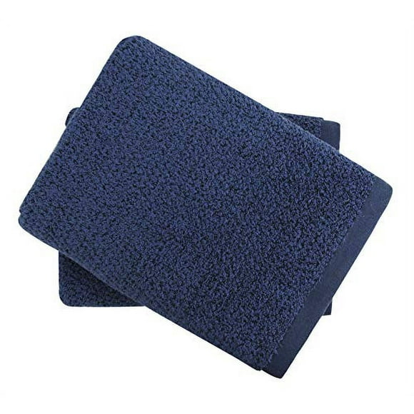 Everplush Diamond Jacquard Bath Sheet 2 Pack in Navy