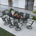 thumbnail image 6 of Boyel Living Outdoor 9-Pieces Dining Set, 8Pcs Swivel Chairs with 1 Patio Extendable Dining Table for 6-8 Person, Black, 6 of 6