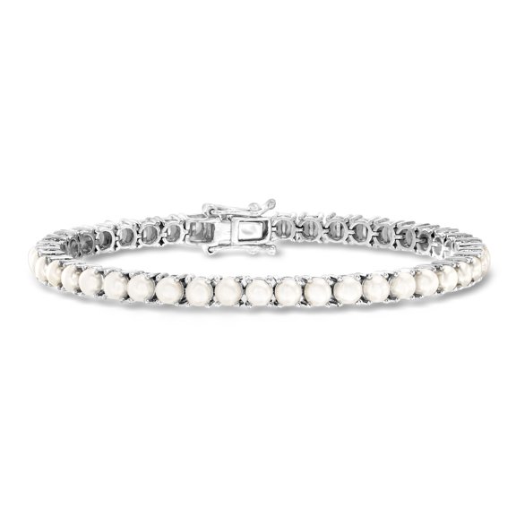 Ross-Simons 4mm Cultured Pearl Tennis Bracelet in Sterling Silver, Women's, Adult