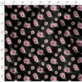 thumbnail image 4 of Soimoi Tissu Crêpe polyester Noir Imprimé Floral Ranunculus & Chrysanthème Tissu au Mètre 52 Pouces de Large, 4 of 5