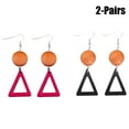 thumbnail image 1 of 2 Pairs Drop Earrings Decorative Heart Loop Triangle Star Pendant Wooden Earrings Dangle Earrings, 1 of 7
