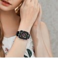 thumbnail image 3 of Njjex for Apple Watch 40mm Series SE 6 5 4 Case with Screen Protector, PC Hard Bling Crystal Diamonds Shiny Rhinestone Bumper Protective Case for iWatch Series 4/5/6 -Black 40mm, 3 of 10