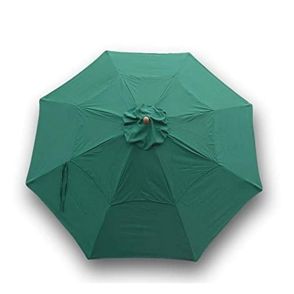 Covered Living Double Vented Replacement umbrella canopy for 11ft 8 ribs , Green (Canopy only)