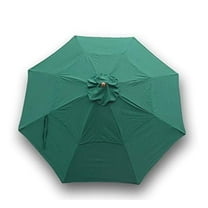Covered Living Double Vented Replacement umbrella canopy for 11ft 8 ribs , Green (Canopy only)