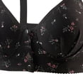 thumbnail image 4 of Ovbmpzd Floral Womens Everyday Wireless Bras for Women Black Lightly Front Closure Balconette Bras Push Up Breathable No Underwire Bras Plus Size,46, 4 of 4