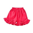 thumbnail image 3 of CCRFTGI Shorts for Kids Girls Size 8 Casual Elastic Waist Sweatpants Lightweight Loose Ruffle Summer Shorts Hot Pink 2-3 Years, 3 of 3