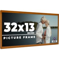 32x13 Honey Brown Real Wood Picture Frame Width 0.75 inches | Interior Frame Depth 0.5 inches |