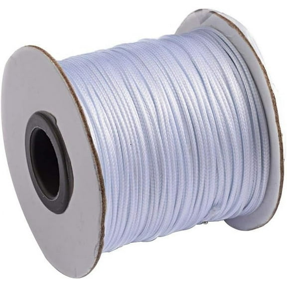 1 Roll 88 Yards Korean Waxed Polyester Cord 1mm Macrame Craft DIY Thread Rattail Beading String for Jewelry Making Chinese Knotting Kumihimo Shamballa Friendship - White