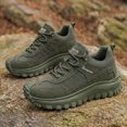 thumbnail image 4 of Men's Lace‑Up Mid‑Top Outdoor Hiking Shoes, Spliced Multi‑Panel Upper Footwear with Deep‑Lug Rugged Thick Outsole for Mountain Trekking and Field Outdoor Activities, 4 of 8