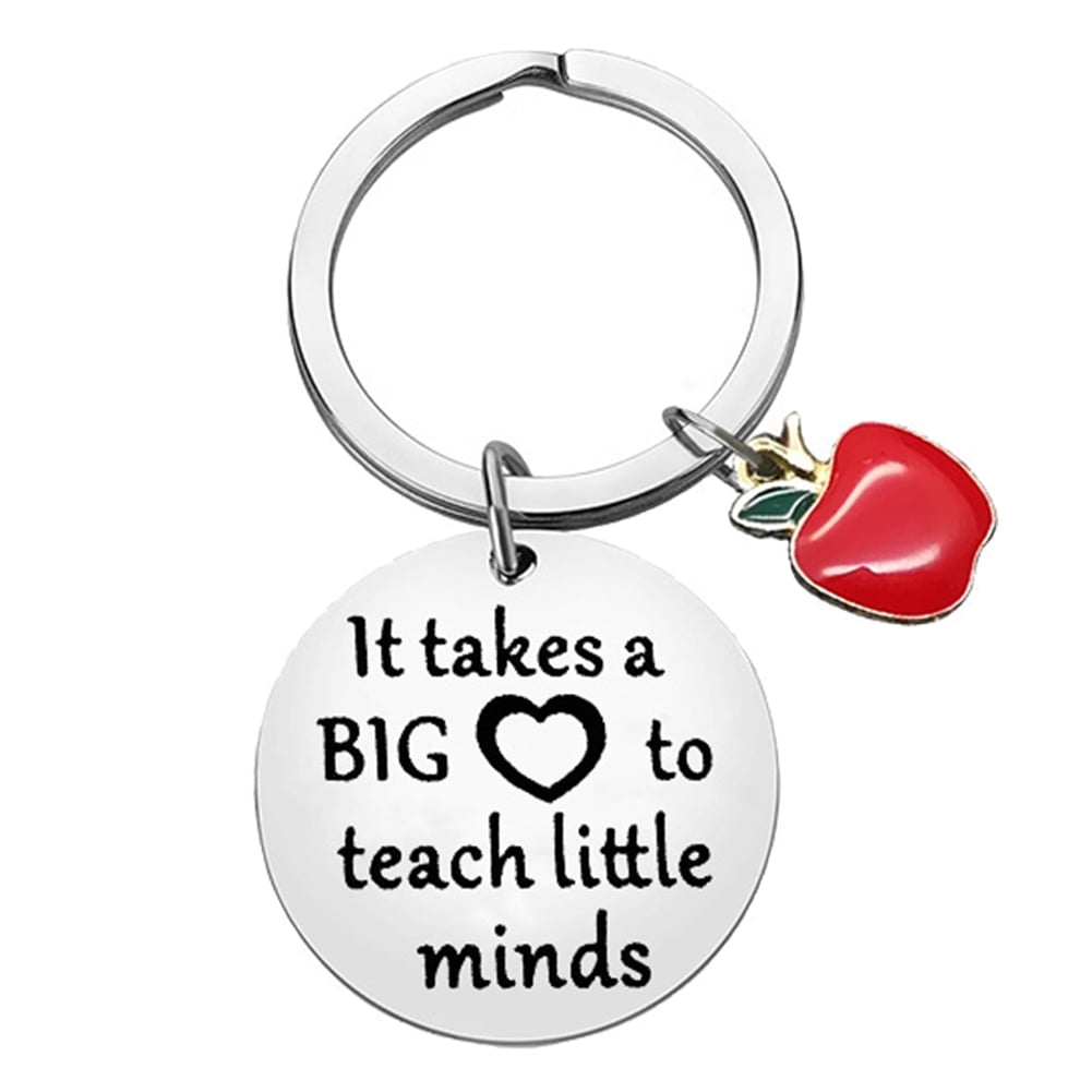 Engraved Keyring Thanks For Teacher Keychain Heart Pendant Gift for Teachers 