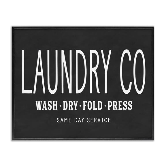 Stupell Industries Cottage Laundry Essentials Chalkboard Black Framed Giclee Art, 14 x 11, by Lettered and Lined