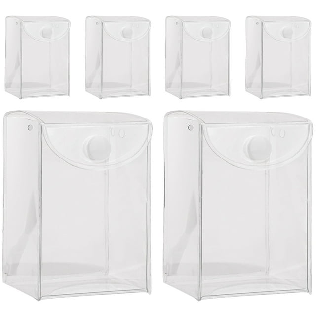 Shisuyan 6Pcs Transparent Figures Doll Bag Box Action Figures Toys Collectibles Display Container