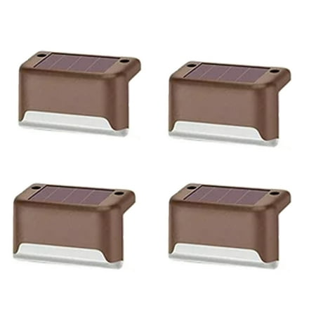 

4 Pcs Solar Deck Lights for Outdoor，Solar Step Lights Waterproof Led Solar lights for Outdoor Pathway Yard Patio Stairs Step and Fences