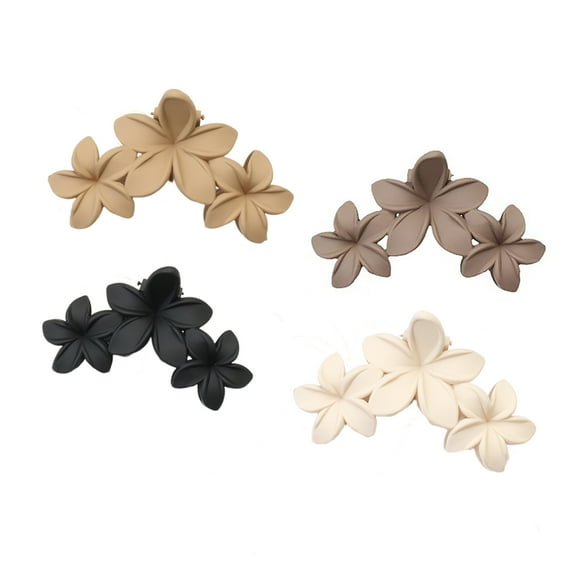 4pcs Lovely Hair Claw Flower Shape Hair Clip for Woman Camping Ponytail Hair Delicate Jaw Clip for Girl Makeup Skincare