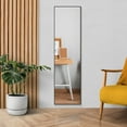thumbnail image 2 of MCQ Rectangle Full Length Mirror 59"x16", Full Body Thin Metal Frame for Adult, Bedroom, Black, 2 of 5