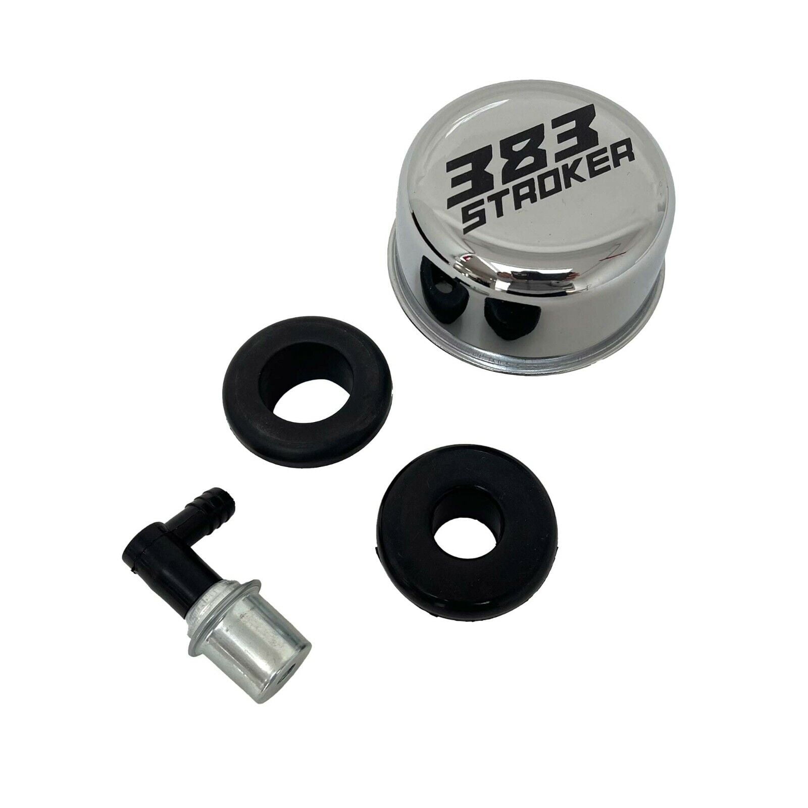 383 STROKER Valve Cover Breather & PCV Valve Chrome Ansen USA