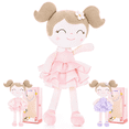 thumbnail image 6 of Gloveleya Plush Doll Soft Stuffed Doll with Pompompom Dress, Perfect Gift for 1-6 Year Old Girls, Ideal for Birthday or Christmas 14" Pink, 6 of 9