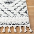thumbnail image 3 of SAFAVIEH Moroccan Tassel Nessa Diamond Shag Area Rug, Ivory/Grey, 3' x 5', 3 of 8