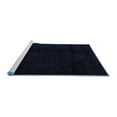 thumbnail image 2 of Ahgly Company Machine Washable Indoor Round Abstract Blue Modern Area Rugs, 4' Round, 2 of 4