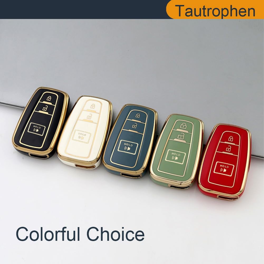 Silicone Key Fob Cover with Anti-Scratch Easy-Grip Protection for Toyota RAV4 2016-2024 Camry Prius Prado Remote