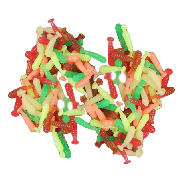 1 señuelos de pesca blandos con cola curva, larvas de silicona de simulación, paletas realistas 1 cm