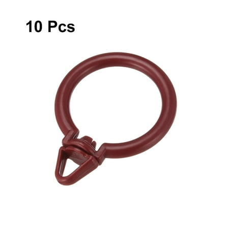 Curtain Rings Plastic Swivel Drapery Ring For Curtain Rods Red 10