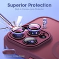 thumbnail image 4 of Compatible with iPhone 15 Pro Max Case with Built-in Camera Lens Protectors Translucent Magnetic 15 Pro Max Phone Case 6.7" [Compatible with Mag-Safe][Great Grip Feeling], Red, 4 of 13