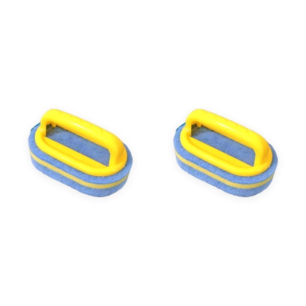 Naiovety Cepillo de esponja portátil de mano con mango de plástico, cepillos inodoros para interior, hogar, cocina, suelo, fregadero, herramienta de Amarillo 2piezas Naiovety CBP159058
